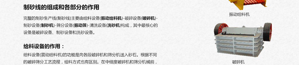 制砂線的機械組成，制砂線各部分的作用